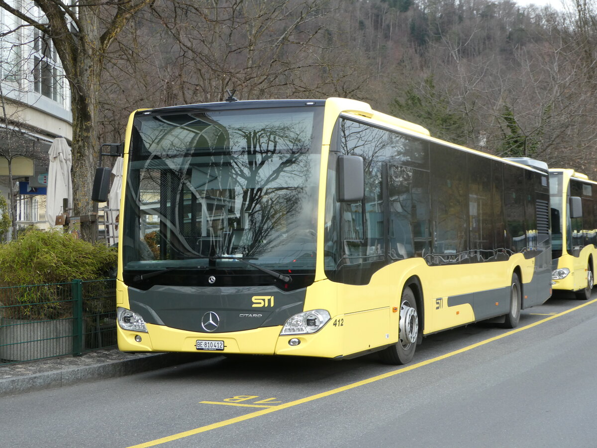 (247'384) - STI Thun - Nr. 412/BE 810'412 - Mercedes am 17. M�rz 2023 bei der Schiffl�ndte Thun