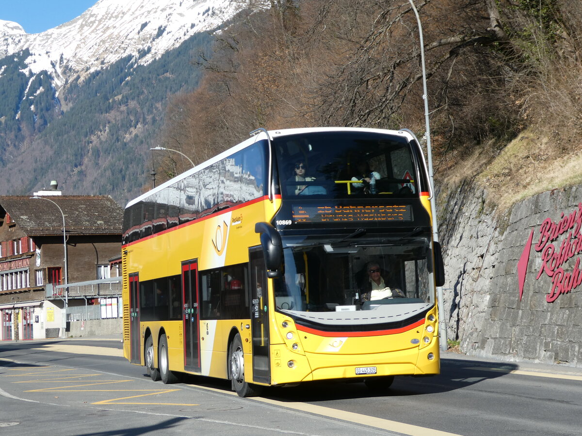 (247'395) - PostAuto Ostschweiz - SG 445'305/PID 10'869 - Alexander Dennis (ex AR 45'267) am 18. M�rz 2023 beim Bahnhof Brienz