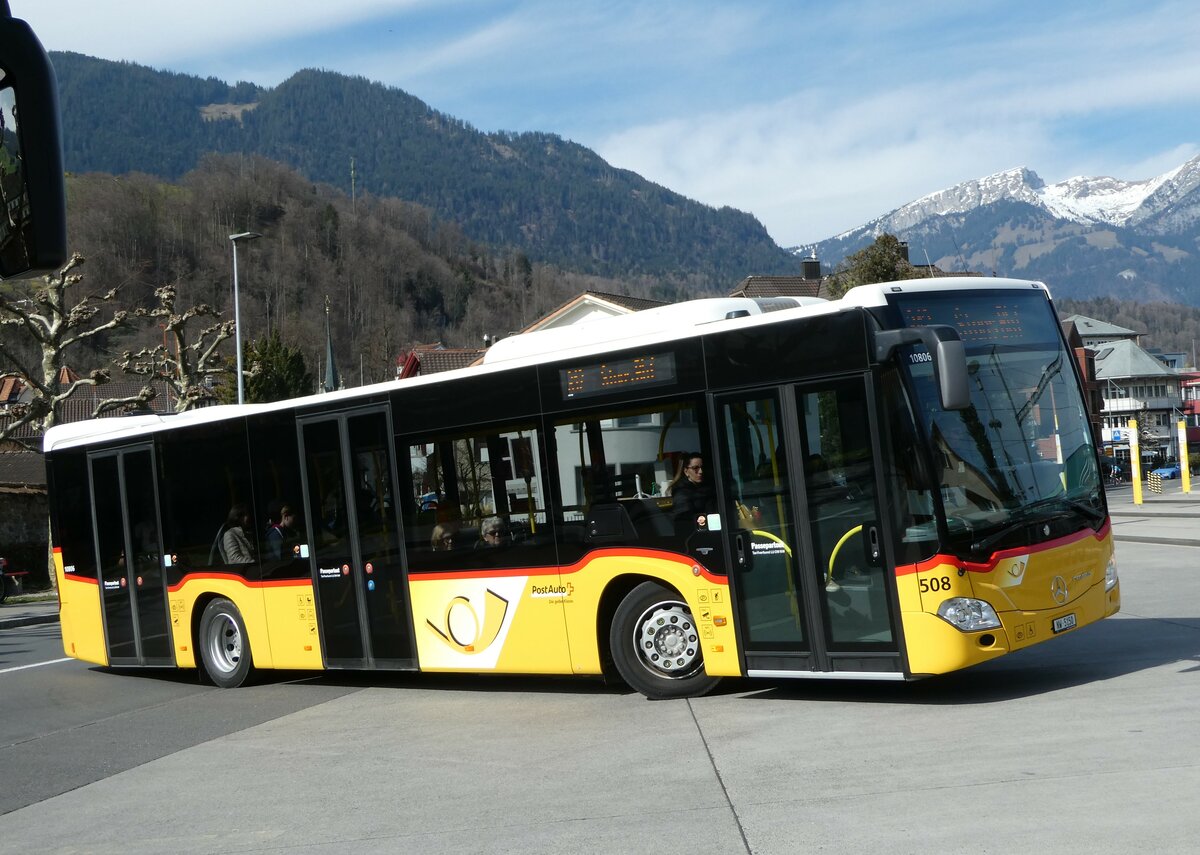 (247'439) - PostAuto Zentralschweiz - Nr. 508/NW 5150/PID 10'806 - Mercedes (ex Nr. 58; ex Nr. 14; ex Thepra, Stans Nr. 14) am 18. M�rz 2023 beim Bahnhof Sarnen