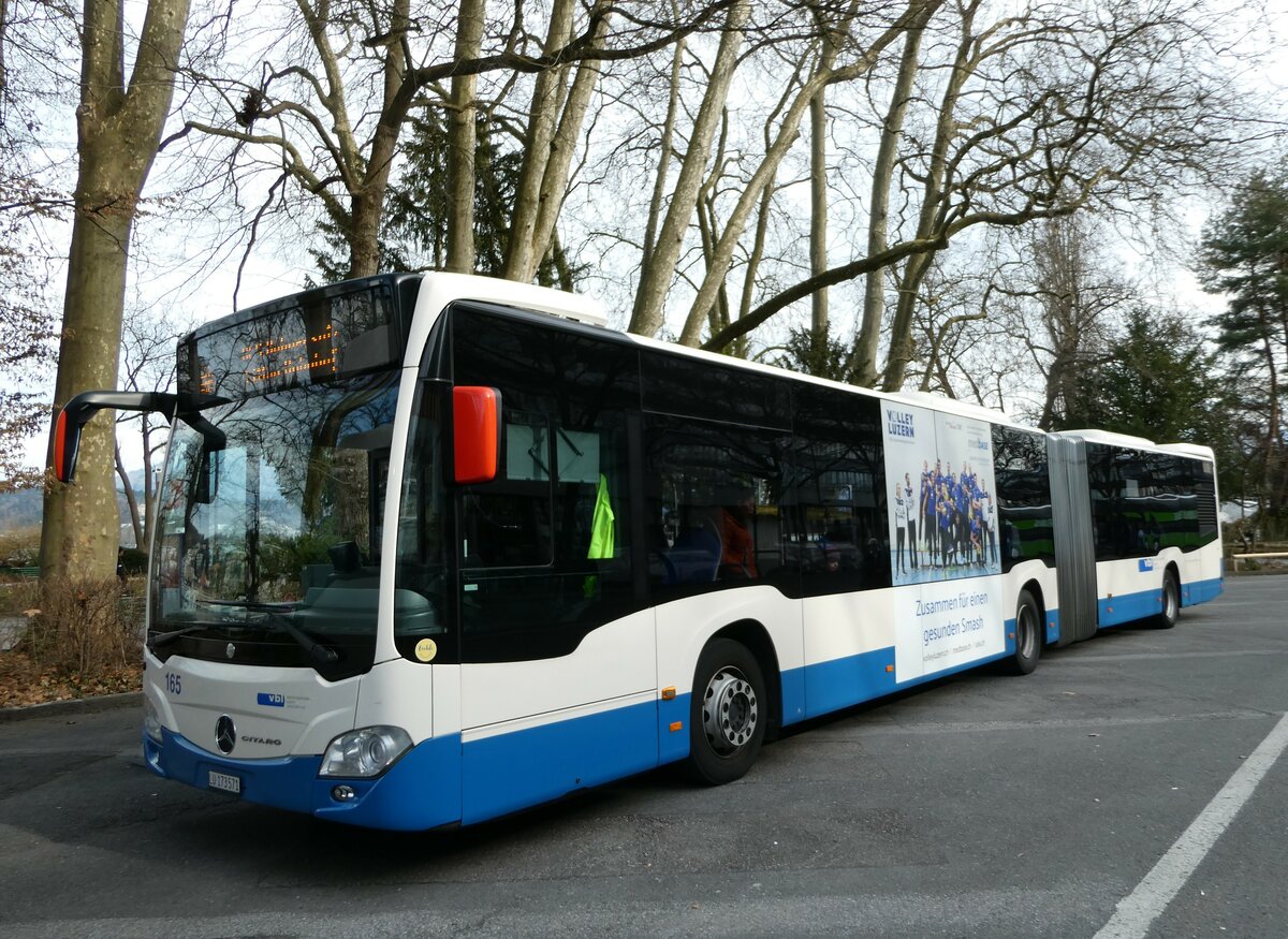 (247'449) - VBL Luzern - Nr. 165/LU 173'571 - Mercedes am 18. M�rz 2023 in Luzern, Inseli-P