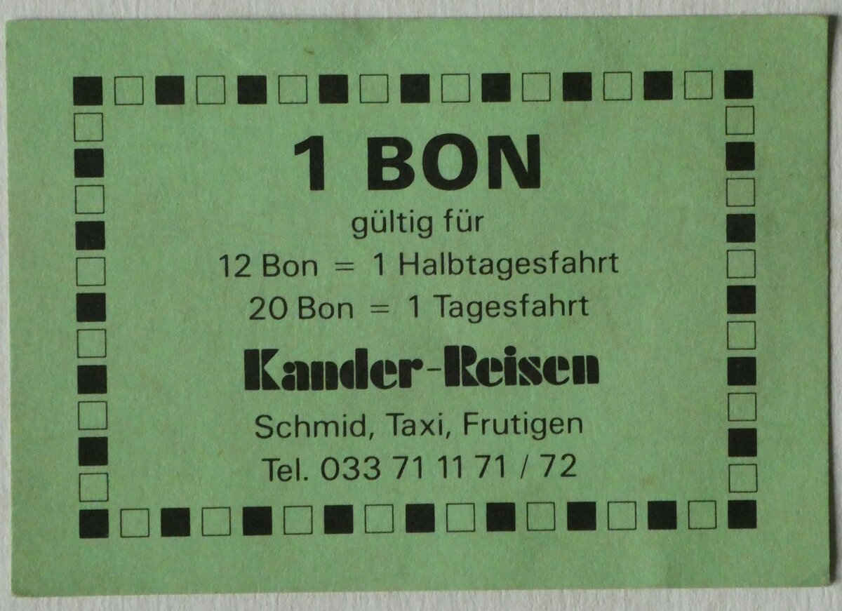 (247'479) - Kander-Reisen-Bon am 19. M�rz 2023 in Thun