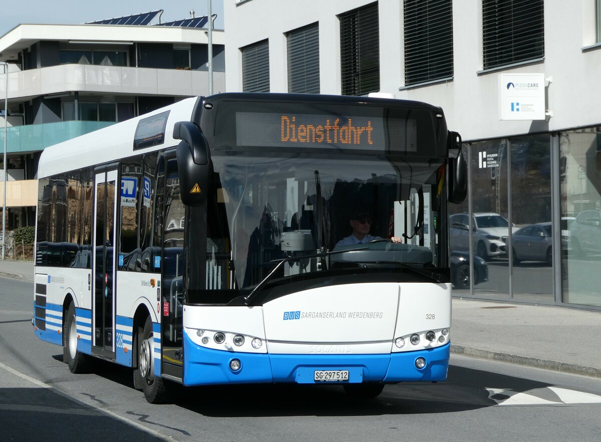 (247'491) - BSW Sargans - Nr. 297'512 - Solaris am 21. M�rz 2023 beim Bahnhof Sargans