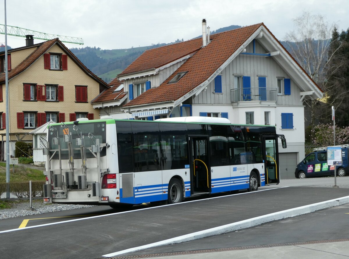 (247'516) - RTB Altst�tten - Nr. 919/SG 482'225 - MAN (ex PostBus/A BD 15'352) am 21. M�rz 2023 beim Bahnhof Altst�tten