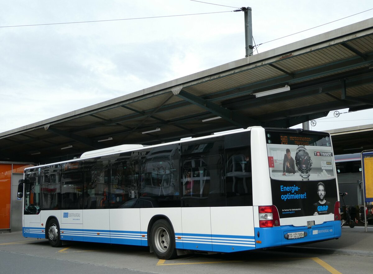 (247'546) - BOTG Amriswil - Nr. 408/TG 121'300 - MAN (ex Nr. 12) am 21. M�rz 2023 beim Bahnhof Romanshorn