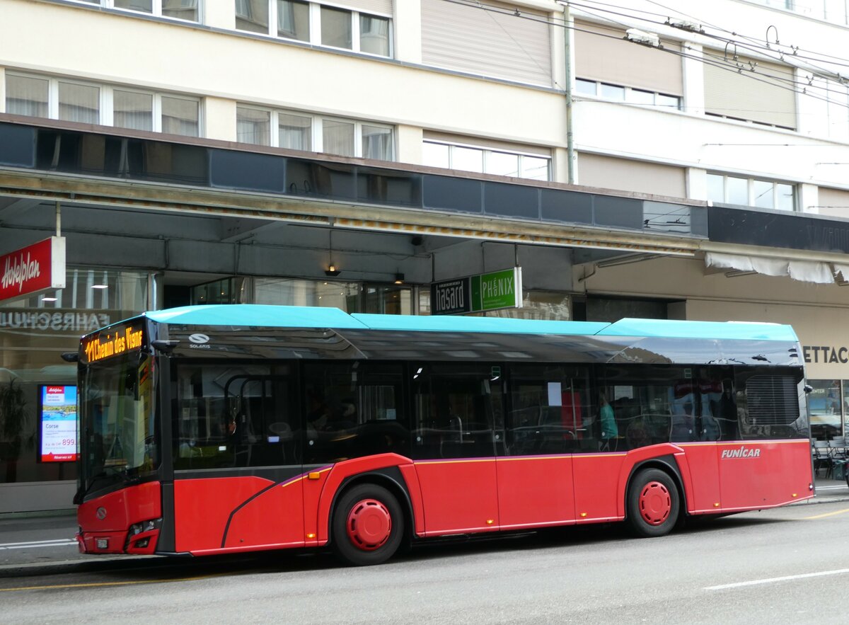 (247'626) - Funi-Car, Biel - Nr. 4/BE 107'904 - Solaris am 25. M�rz 2023 beim Bahnhof Biel