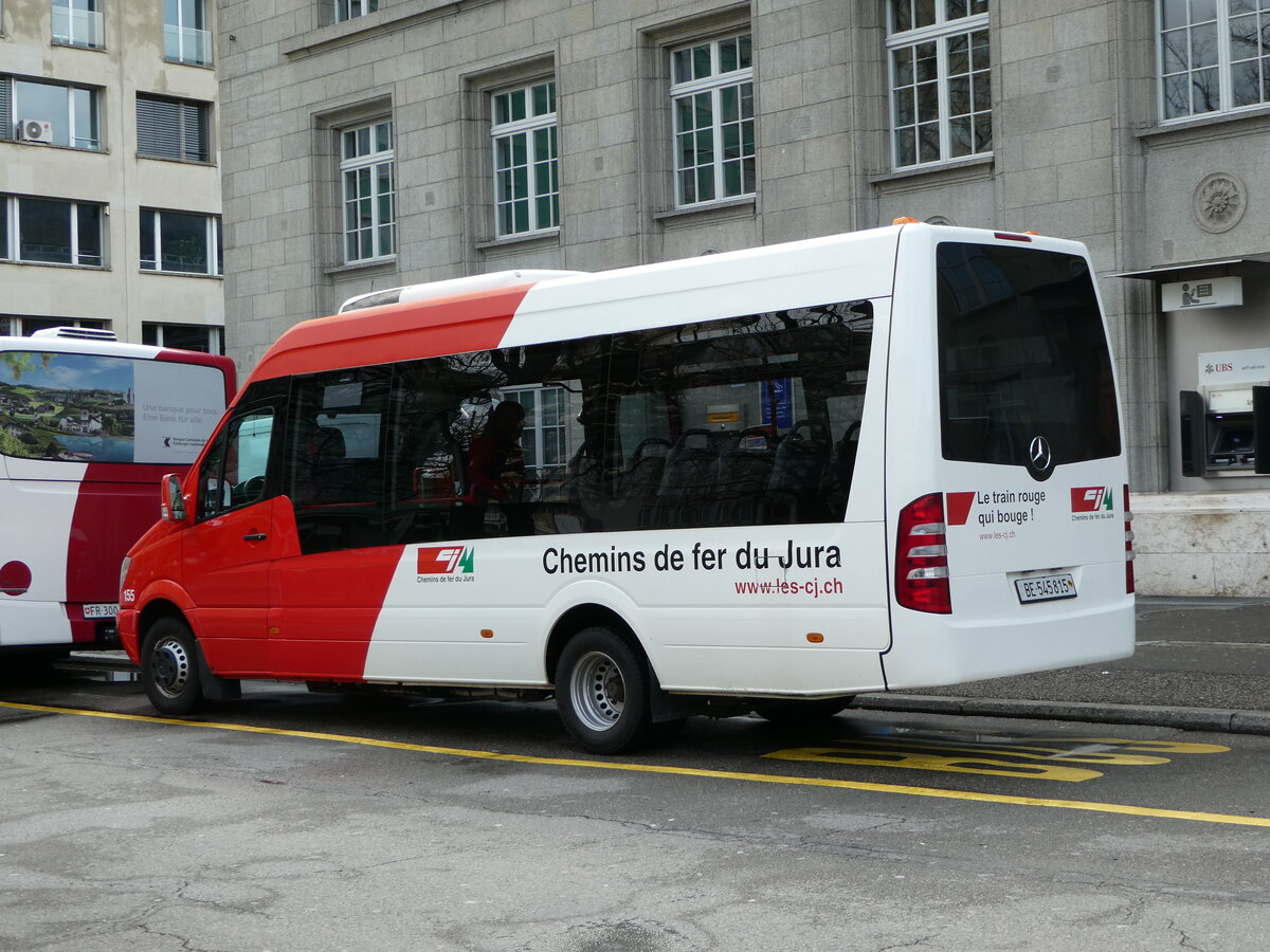 (247'631) - CJ Tramelan - Nr. 155/BE 545'815 - Mercedes am 25. M�rz 2023 beim Bahnhof Biel