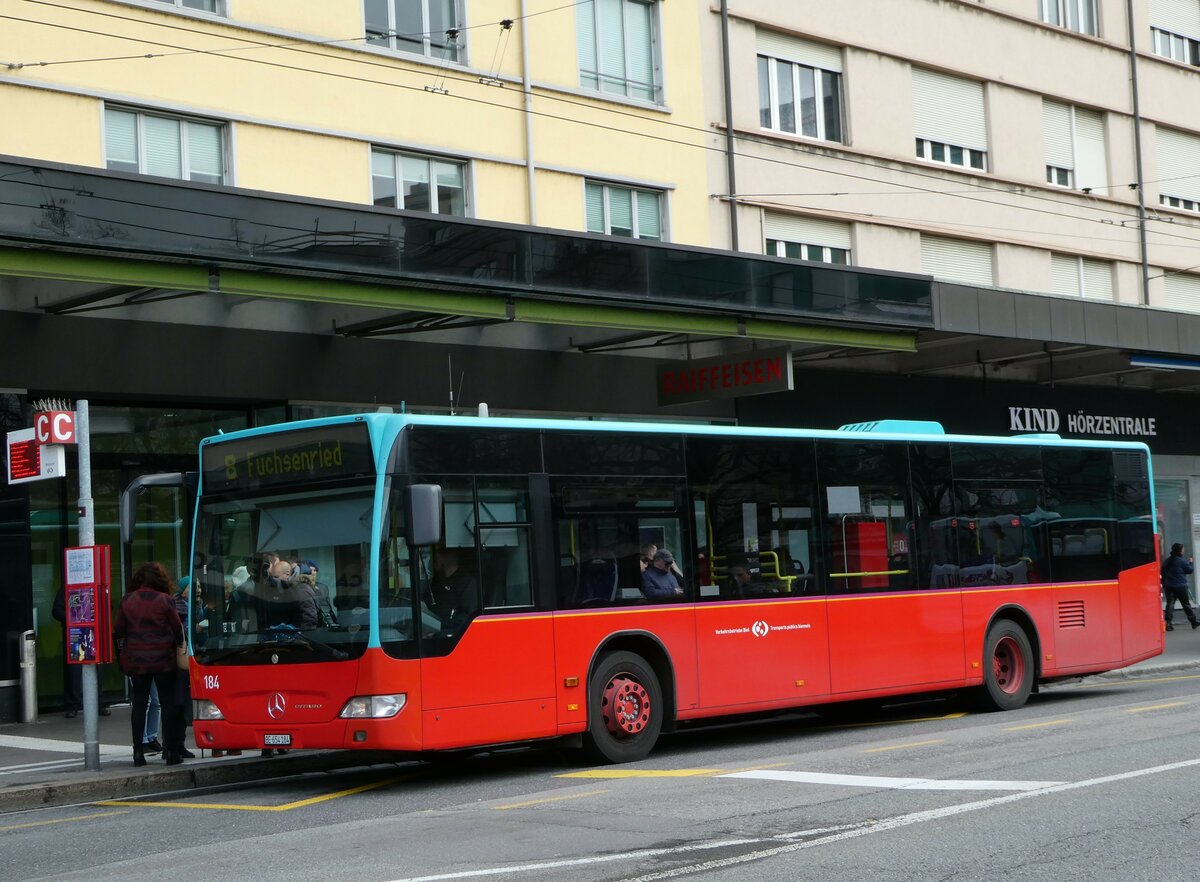 (247'632) - VB Biel - Nr. 184/BE 654'184 - Mercedes am 25. M�rz 2023 beim Bahnhof Biel