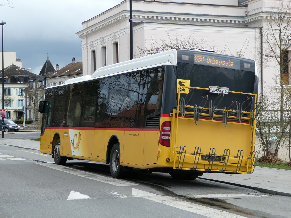 (247'641) - AVJ Les Bioux - VD 570'817/PID 4802 - Mercedes (ex CarPostal Ouest; ex SAPJV, L'Isle Nr. 61) am 25. M�rz 2023 beim Bahnhof Yverdon