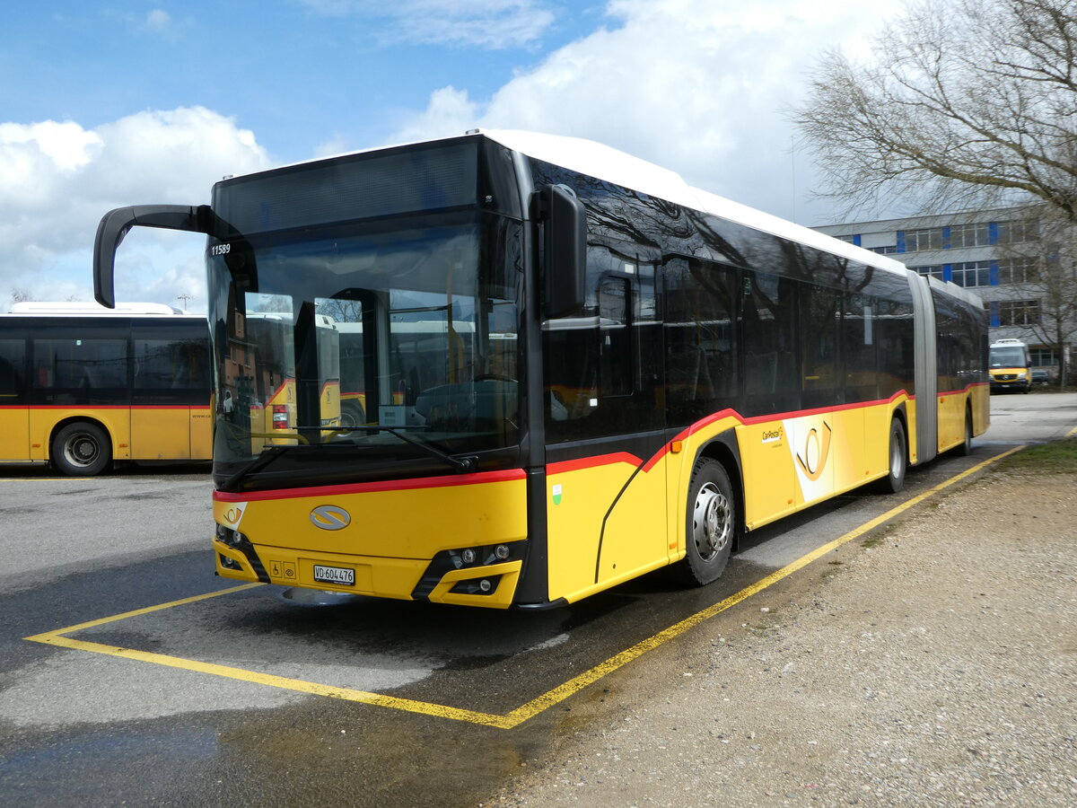 (247'659) - CarPostal Ouest - VD 604'476/PID 11'589 - Solaris am 25. M�rz 2023 in Yverdon, Garage