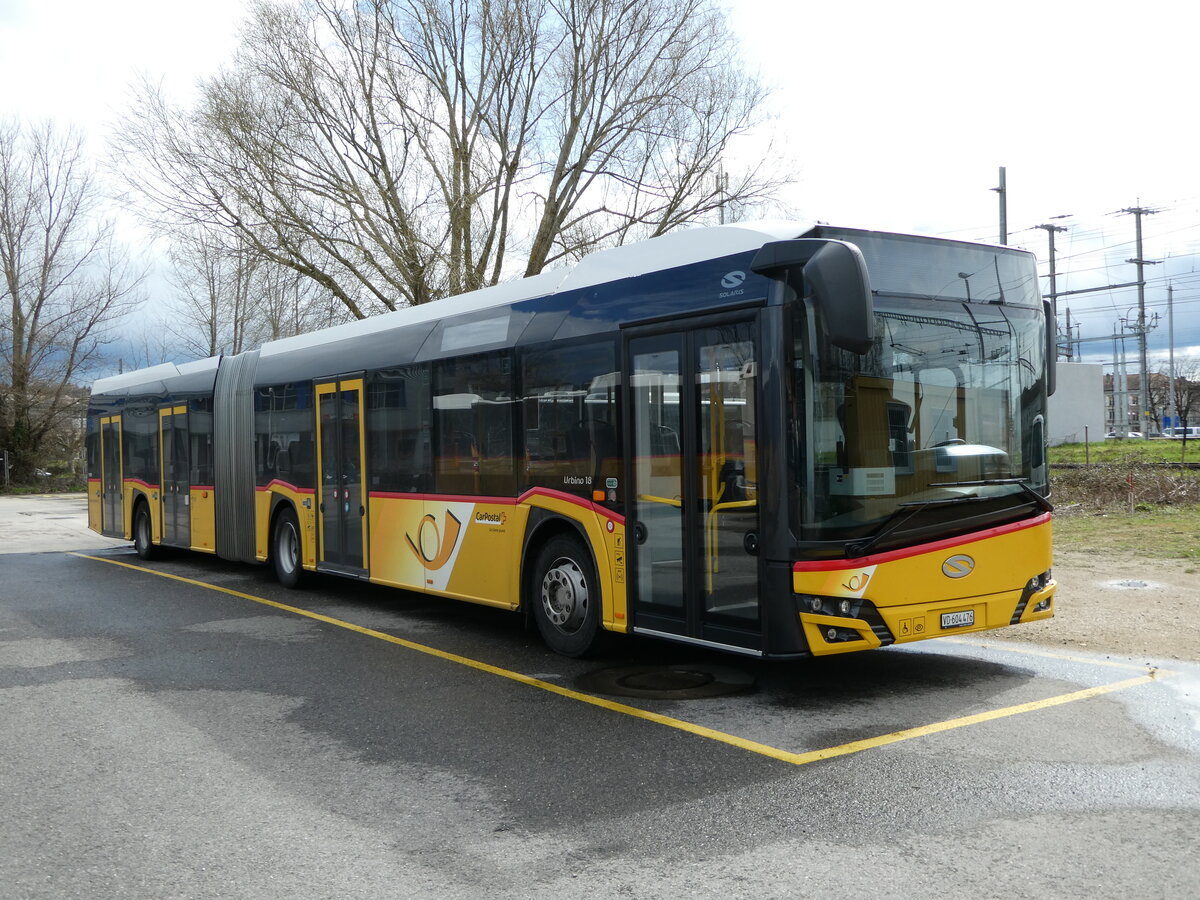 (247'660) - CarPostal Ouest - VD 604'476/PID 11'589 - Solaris am 25. M�rz 2023 in Yverdon, Garage
