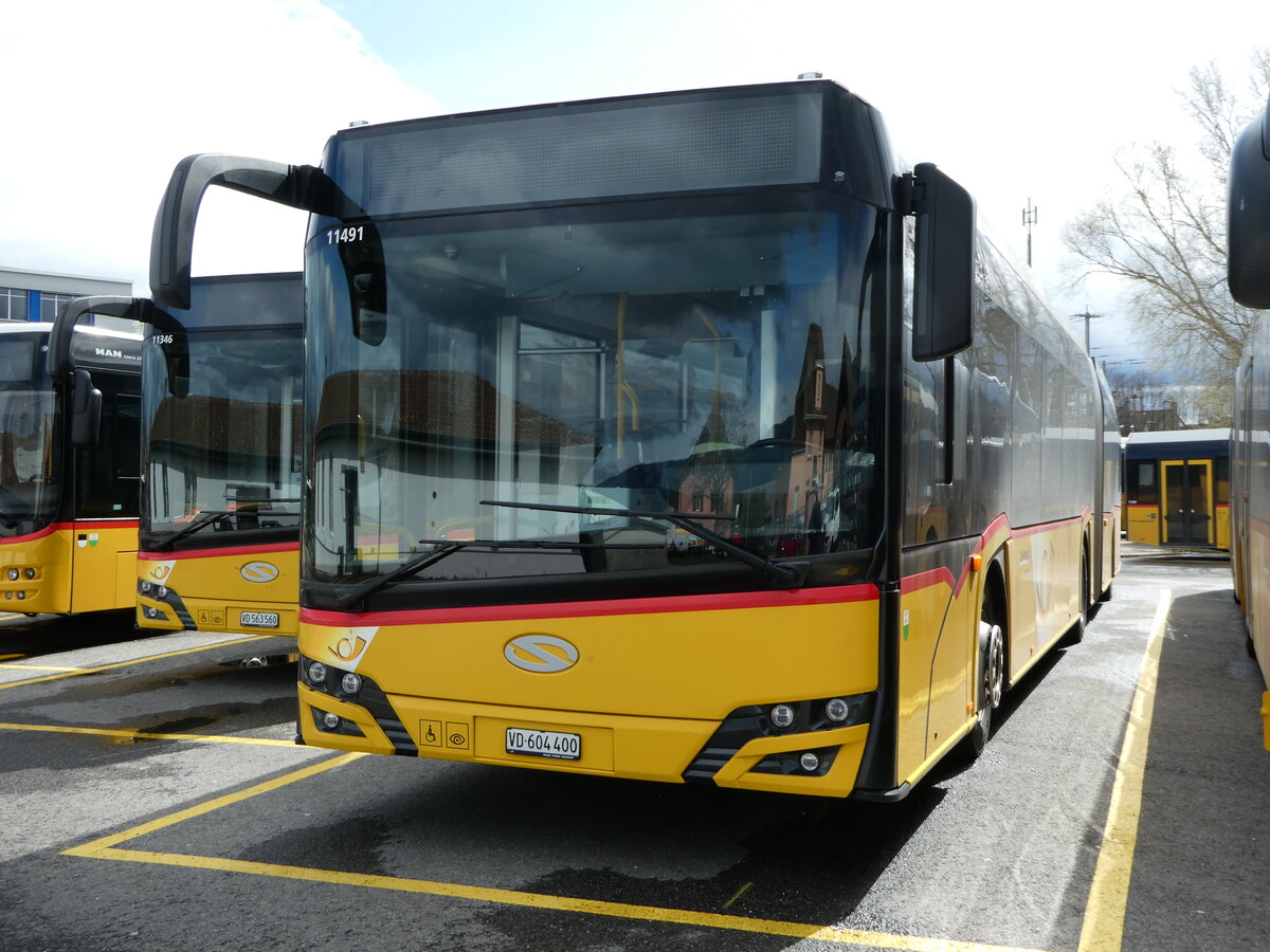 (247'662) - CarPostal Ouest - VD 604'400/PID 11'491 - Solaris am 25. M�rz 2023 in Yverdon, Garage