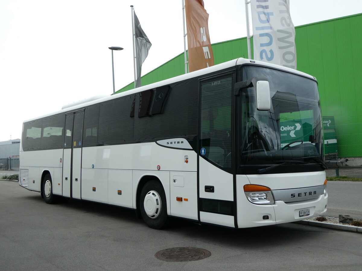 (247'698) - Interbus, Kerzers - FR 386'539 - Setra (ex CJ Tramelan Nr. 123) am 25. M�rz 2023 in Kerzers, Interbus