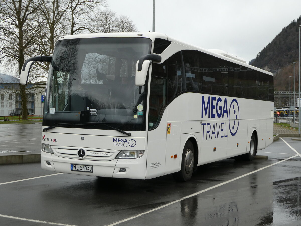 (247'742) - Aus Polen: Telefun, Warszawa - WL 5534J - Mercedes am 26. M�rz 2023 beim Bahnhof Interlaken Ost