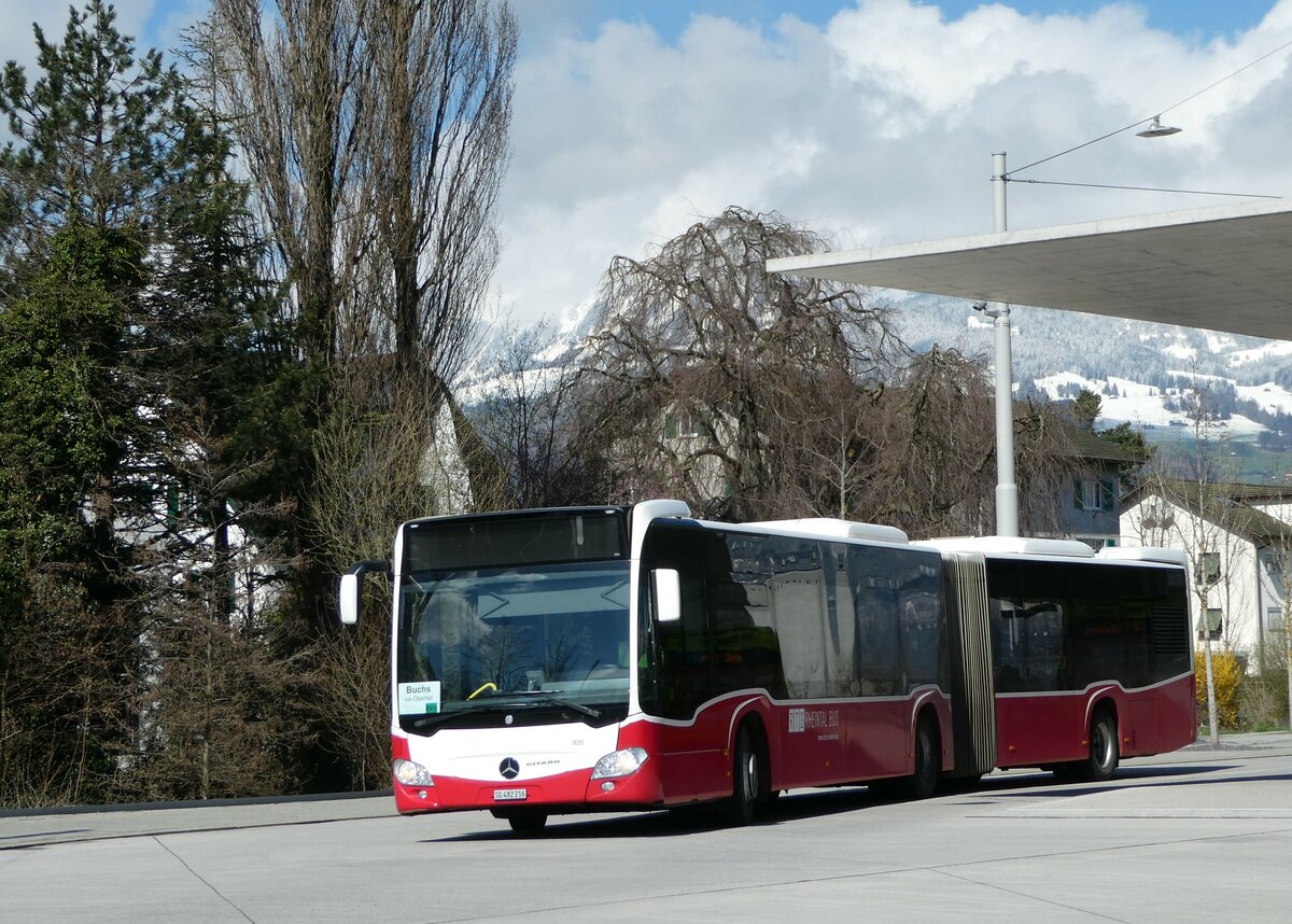 (247'773) - RTB Altst�tten - Nr. 920/SG 482'216 - Mercedes (ex Wiener Linien, A-Wien Nr. 8724) am 28. M�rz 2023 beim Bahnhof Buchs