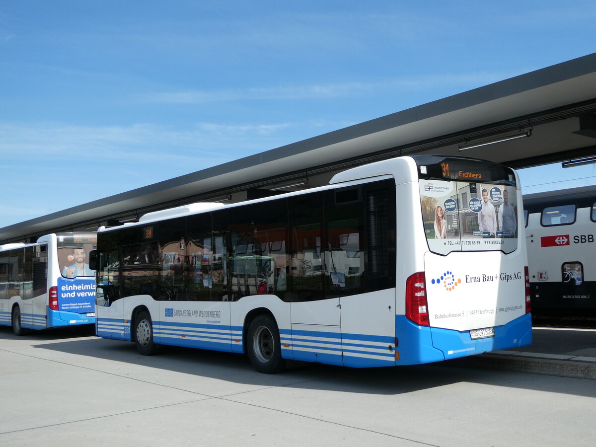 (247'790) - BSW Sargans . Nr. 331/SG 297'505 - Mercedes am 28. M�rz 2023 beim Bahnhof Altst�tten