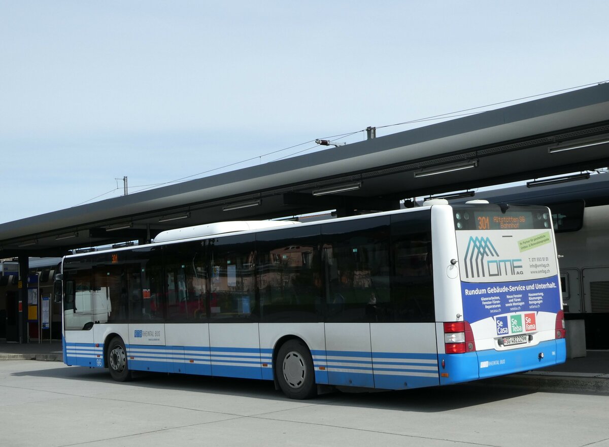 (247'798) - RTB Altst�tten - Nr. 96/SG 482'229 - MAN (ex PostBus/A BD 15'362) am 28. M�rz 2023 beim Bahnhof Altst�tten