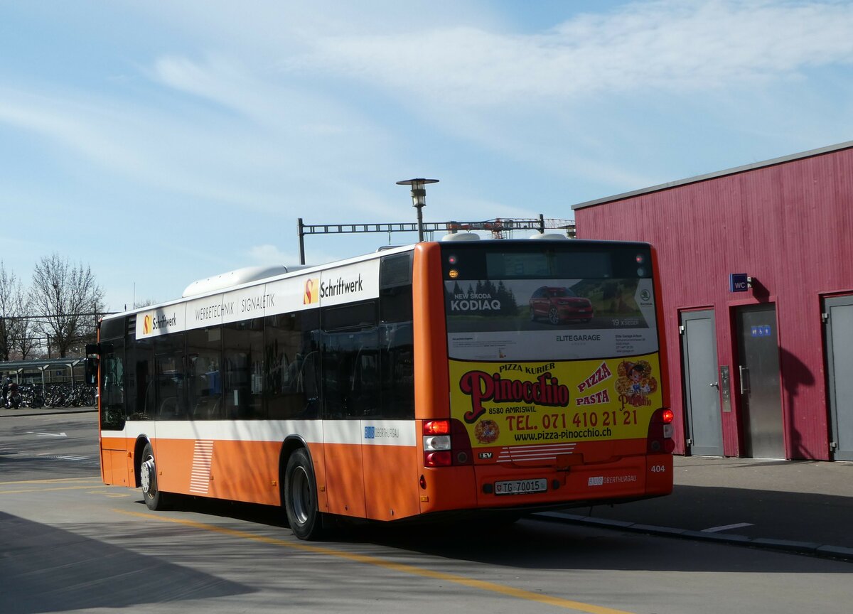 (247'827) - BOTG Amriswil - Nr. 404/TG 70'015 - MAN (ex Nr. 9) am 28. M�rz 2023 beim Bahnhof Amriswil