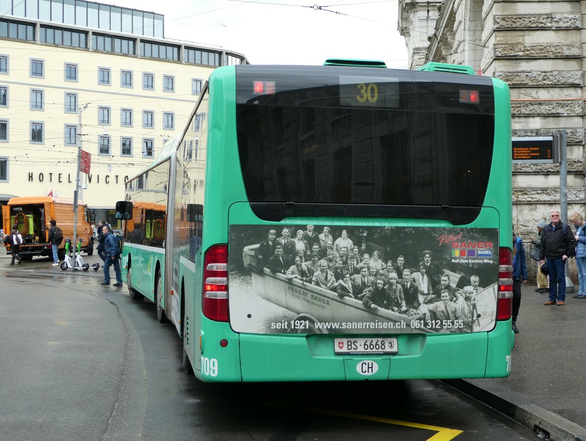 (247'867) - BVB Basel - Nr. 709/BS 6668 - Mercedes am 30. M�rz 2023 beim Bahnhof Basel