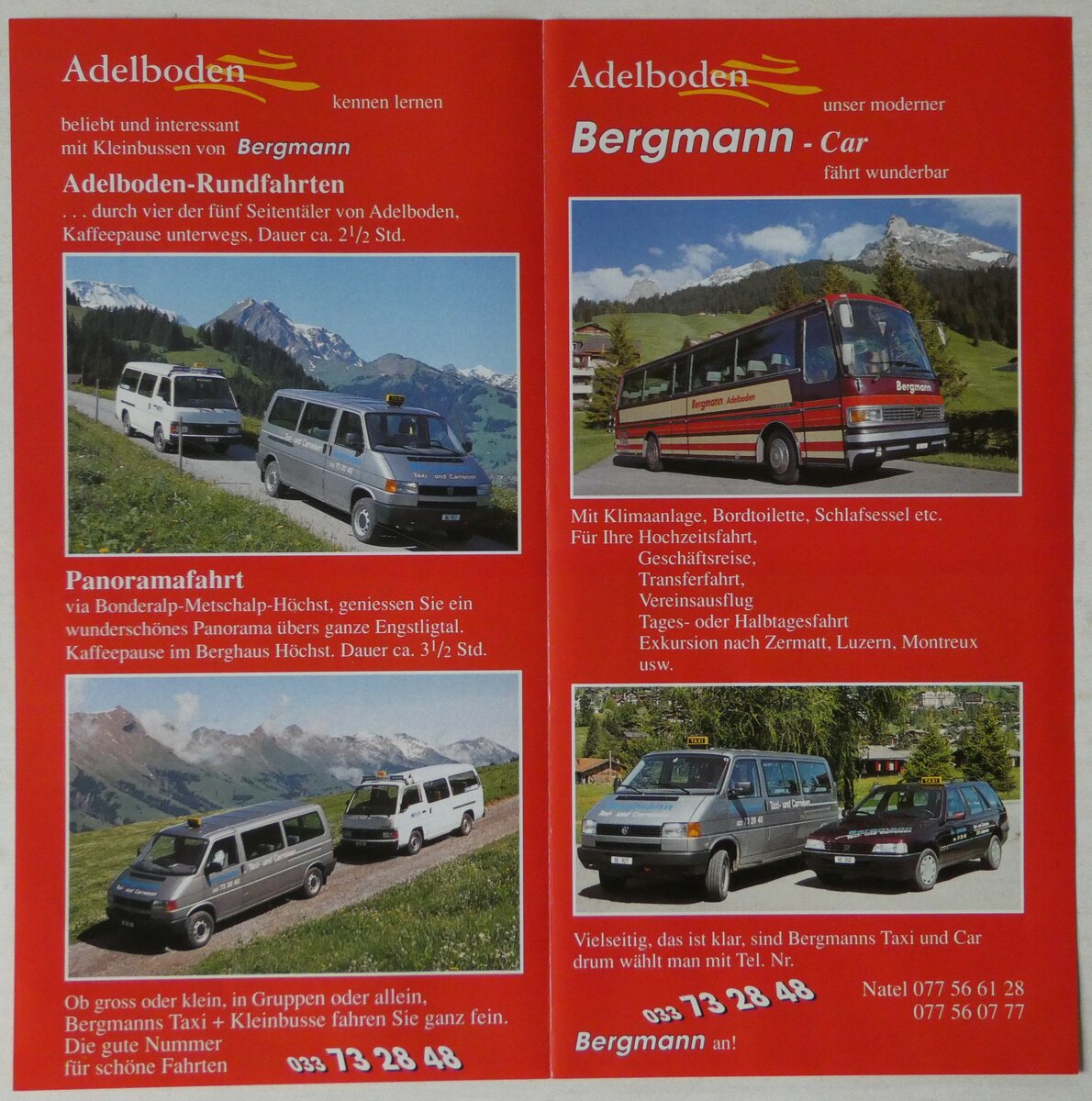(248'161) - Bergmann-Reiseprospekt am 7. April 2023 in Thun (R�ckseite)