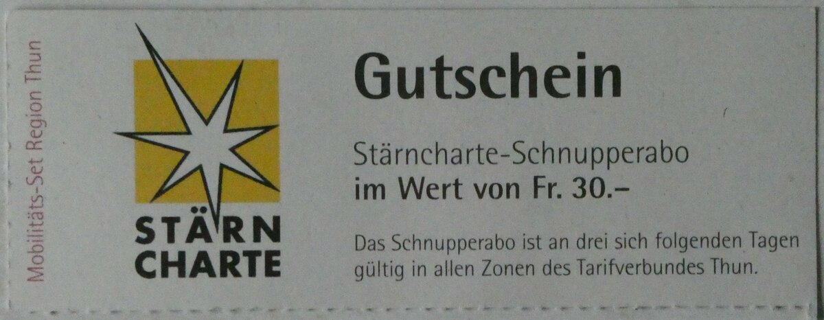 (248'260) - St�rncharte-Gutschein am 9. April 2023 in Thun