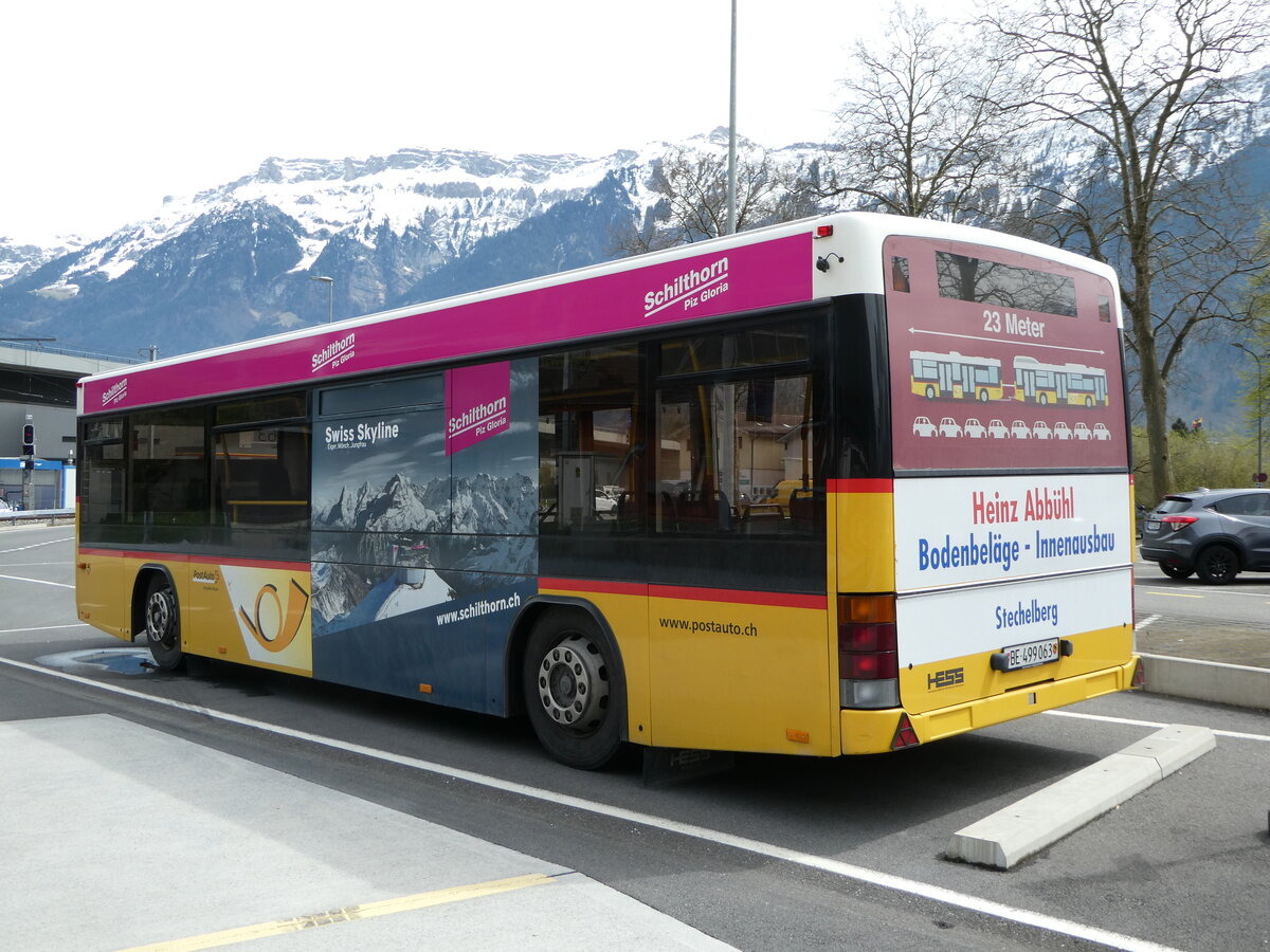 (248'987) - PostAuto Bern - BE 499'063/PID 10'299 - Lanz+Marti/Hess Personenanh�nger (ex VBL Luzern Nr. 310) am 21. April 2023 beim Bahnhof Interlaken Ost