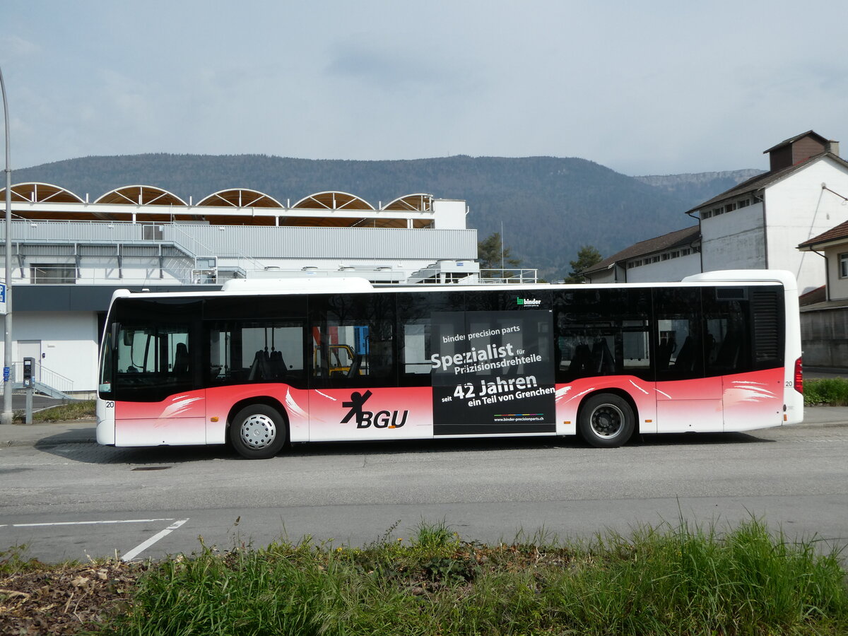(249'005) - BGU Grenchen - Nr. 20/SO 185'013 - Mercedes am 22. April 2023 beim Bahnof Grenchen S�d