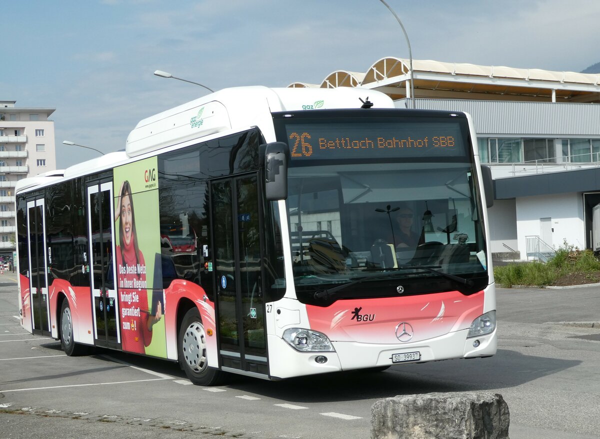 (249'009) - BGU Grenchen - Nr. 27/SO 39'937 - Mercedes am 22. April 2023 beim Bahnhof Grenchen S�d