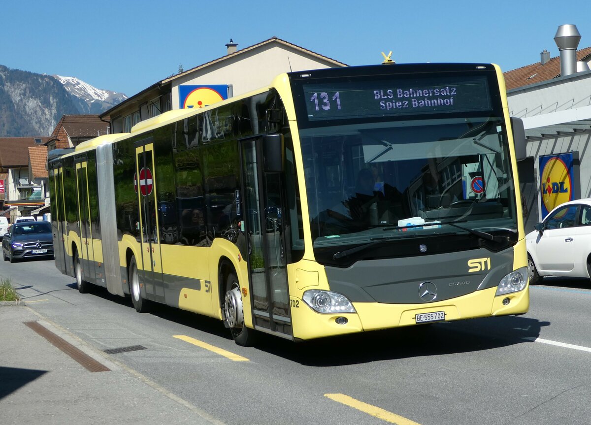 (249'475) - STI Thun - Nr. 702/BE 555'702 - Mercedes am 3. Mai 2023 in Spiez, L�tschbergplatz