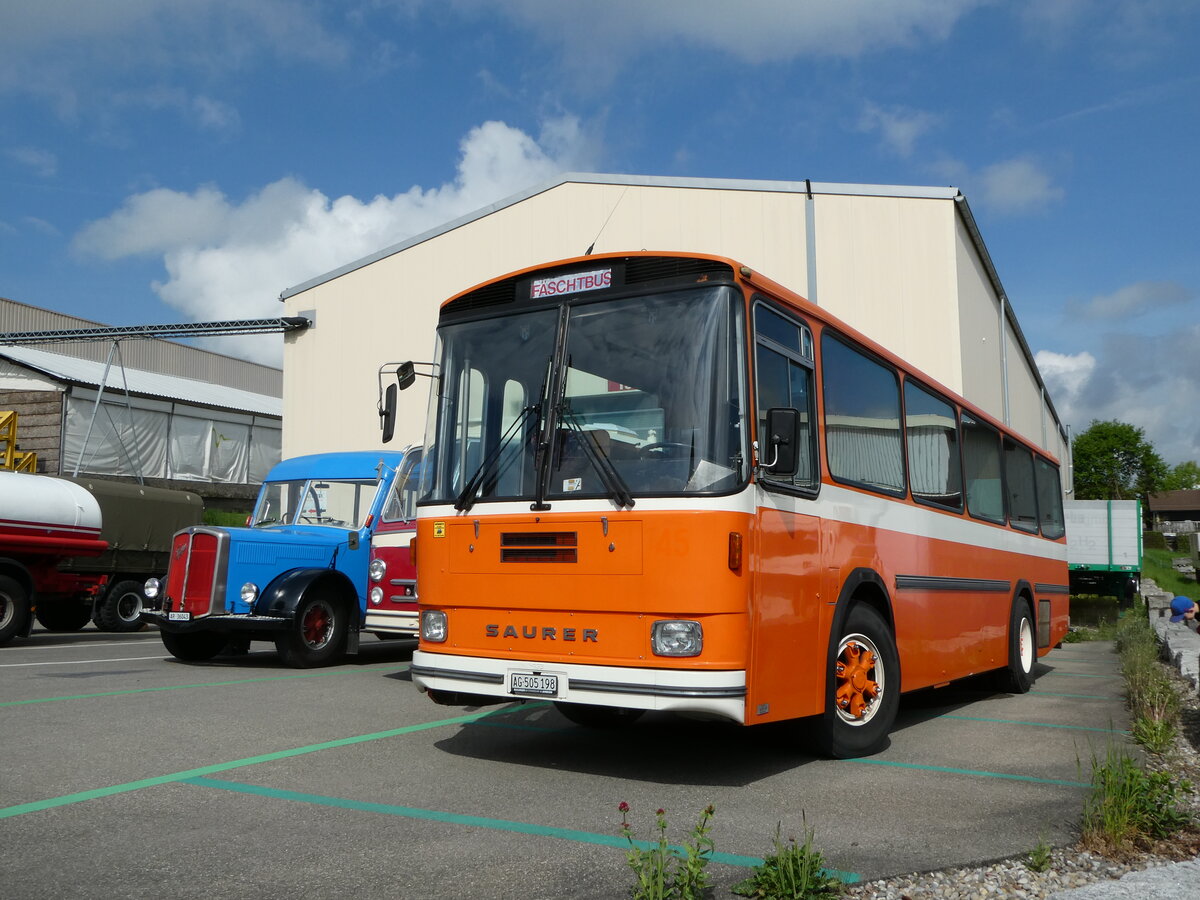 (249'729) - Mangold, Oberengstringen - AG 505'198 - Saurer/Hess (ex RhV Altst�tten Nr. 45) am 6. Mai 2023 in Attikon, Wegm�ller