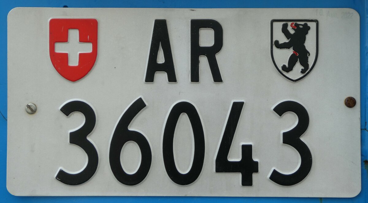 (249'745) - Nummernschild - AR 36'043 - am 6. Mai 2023 in Attikon, Wegm�ller