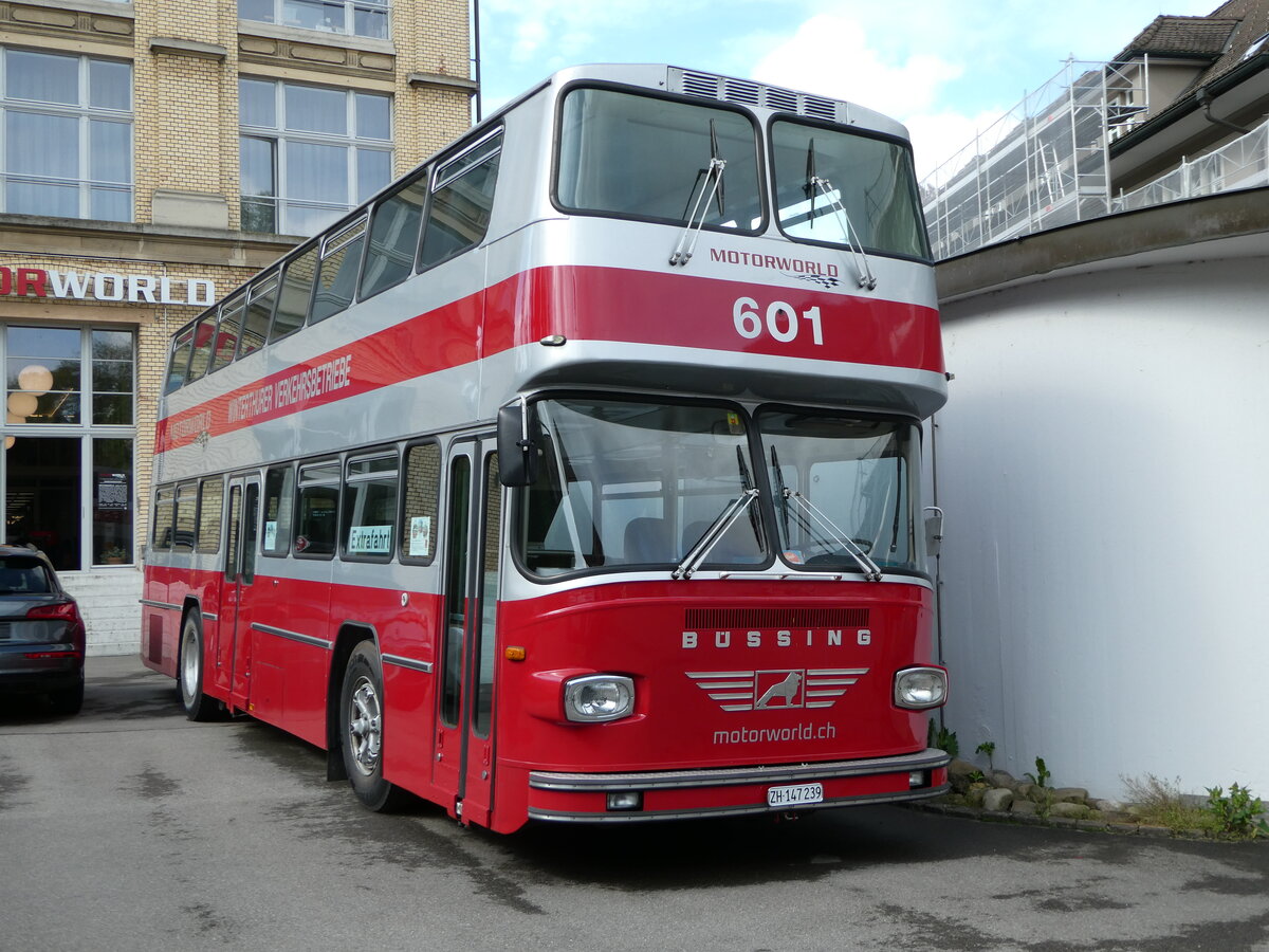 (249'850) - Motorworld, Kemptthal - Nr. 601/ZH 147'239 - B�ssing (ex WV Winterthur Nr. 601; ex WV Winterthur Nr. 201; ex Amt f�r Luftverkehr, Z�rich Nr. 47; ex Swissair, Z�rich Nr. 23) am 12. Mai 2023 in Kemptthal, Motorworld