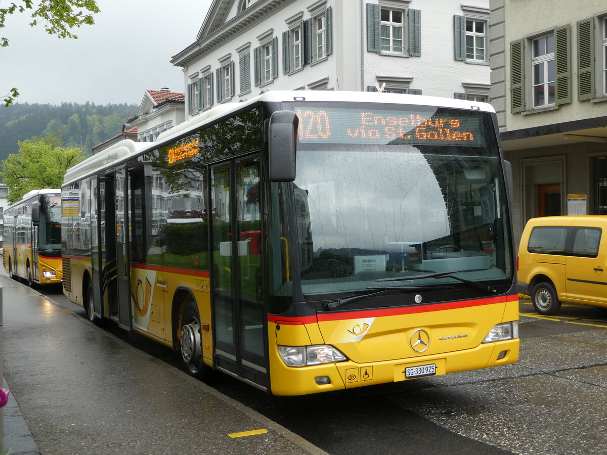 (250'099) - PostAuto Ostschweiz - SG 330'925/PID 5200 - Mercedes (ex PostAuto Nordschweiz; ex Brem, W�lflinswil) am 16. Mai 2023 in Heiden, Post