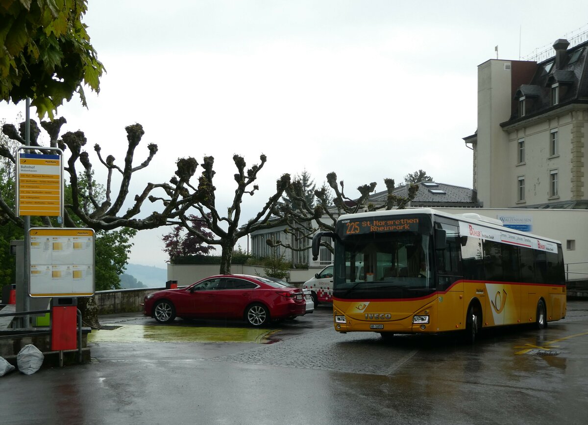(250'104) - PostAuto Ostschweiz - AR 14'855/PID 10'369 - Iveco am 16. Mai 2023 beim Bahnhof Walzenhausen