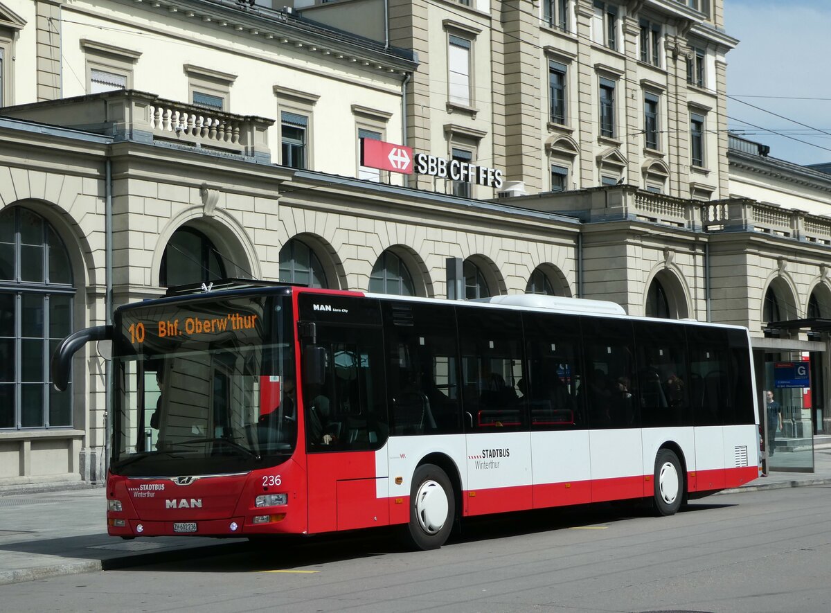 (250'314) - SW Winterthur - Nr. 236/ZH 602'236 - MAN am 21. Mai 2023 beim Hauptbahnhof Winterthur