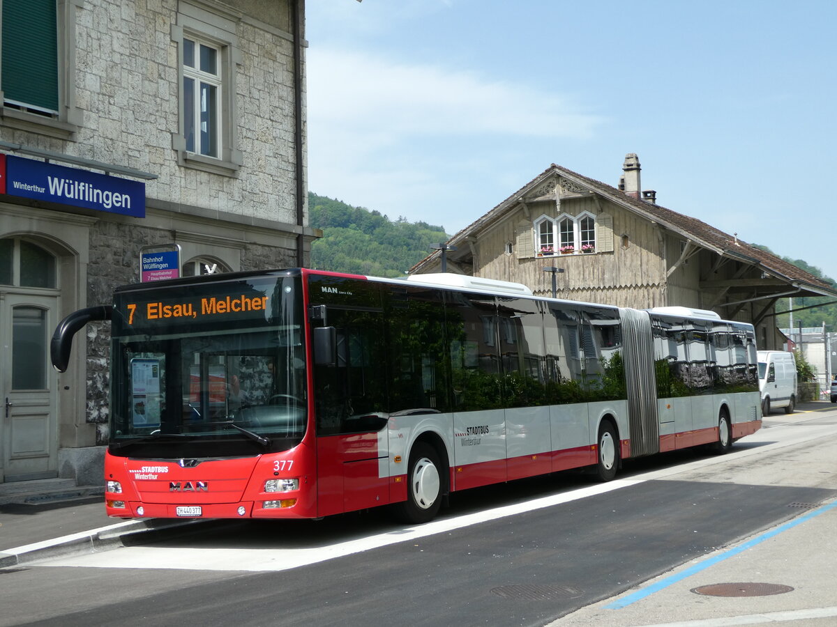 (250'325) - SW Winterthur - Nr. 377/ZH 440'377 - MAN am 21. Mai 2023 beim Bahnhof Winterthur W�lflingen