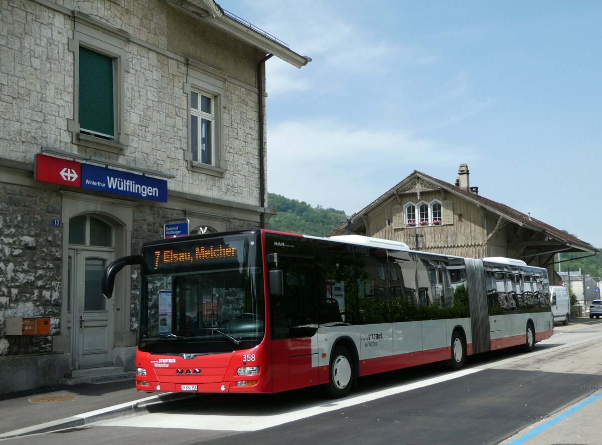 (250'327) - SW Winterthur - Nr. 358/ZH 886'358 - MAN am 21. Mai 2023 beim Bahnhof Winterthur W�lflingen