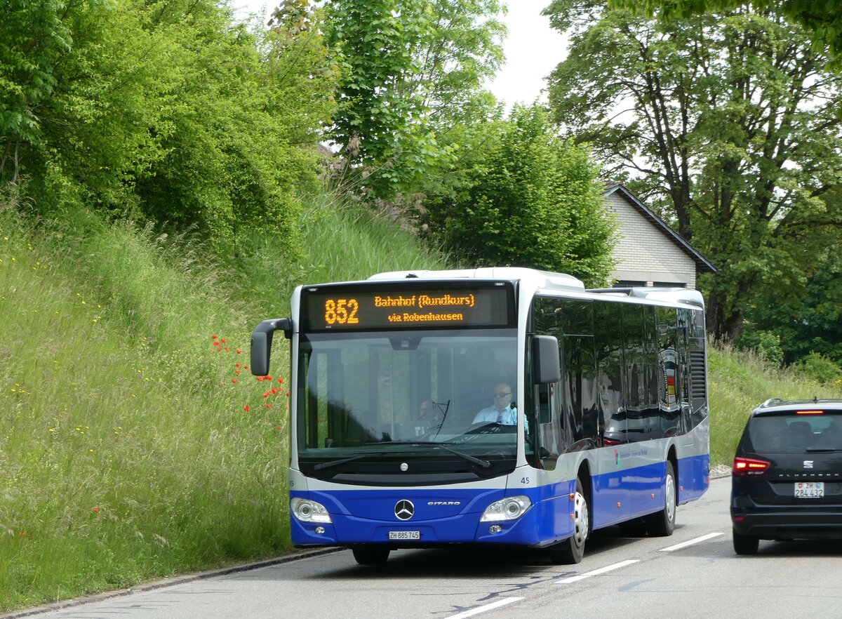 (250'361) - VZO Gr�ningen - Nr. 45/ZH 885'745 - Mercedes am 21. Mai 2023 in Wetzikon, Z�rcherstrasse