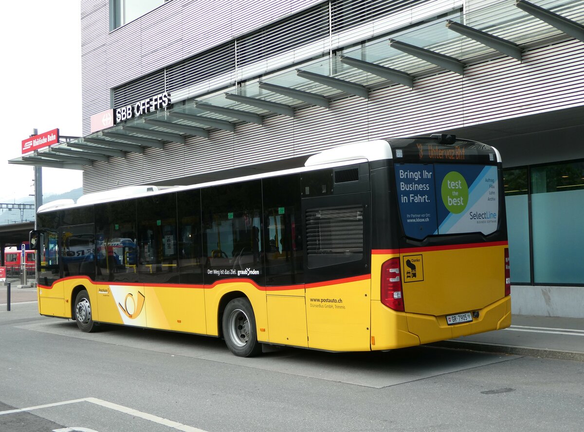 (250'734) - D�nser, Trimmis - GR 7905/PID 11'448 - Mercedes am 30. Mai 2023 beim Bahnhof Landquart