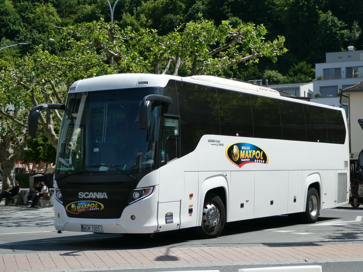 (250'790) - Aus Polen: Maxpol, Walbrzych - Nr. 254/WGM 1005J - Scania/Higer am 30. Mai 2023 in Vaduz, St�dtle