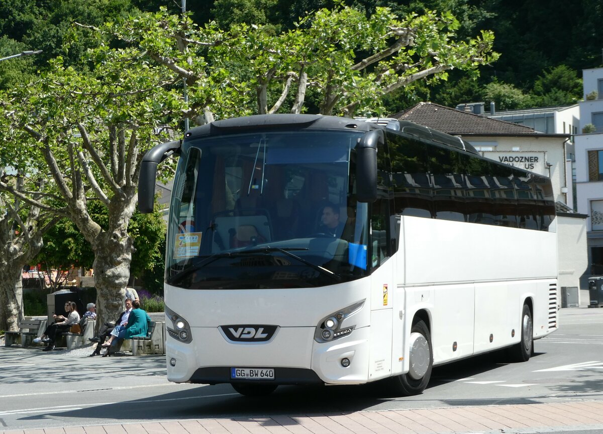 (250'796) - Aus Deutschland: Busworld International, Nauheim - GG-BW 640 - VDL am 30. Mai 2023 in Vaduz, St�dtle