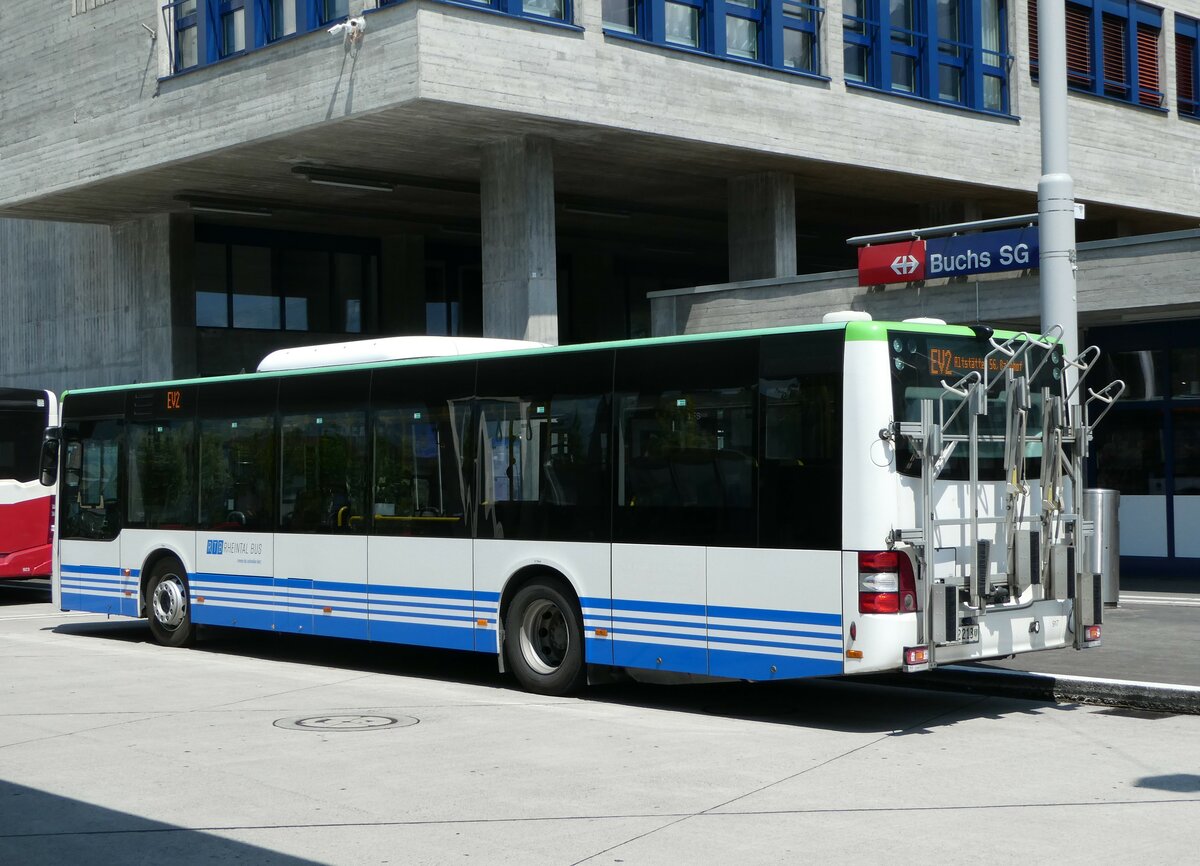 (250'817) - RTB Altst�tten - Nr. 917/SG 482'213 - MAN (ex PostBus/A BD 15'355) am 30. Mai 2023 beim Bahnhof Buchs