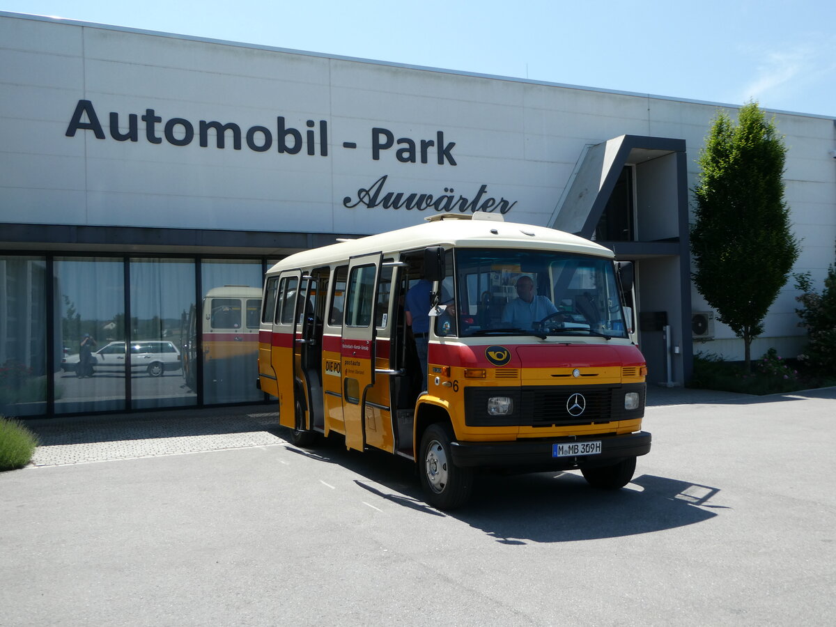 (250'992) - Hahn, M�nchen - Nr. 6/M-MB 309H - Mercedes (ex M�ller, CH-Ennetmoos Nr. 6; ex Portenier, CH-Adelboden Nr. 6/PID 492; ex Geiger, CH-Adelboden Nr. 6) am 4. Juni 2023 in Pilsting, Auw�rter Automobil-Park