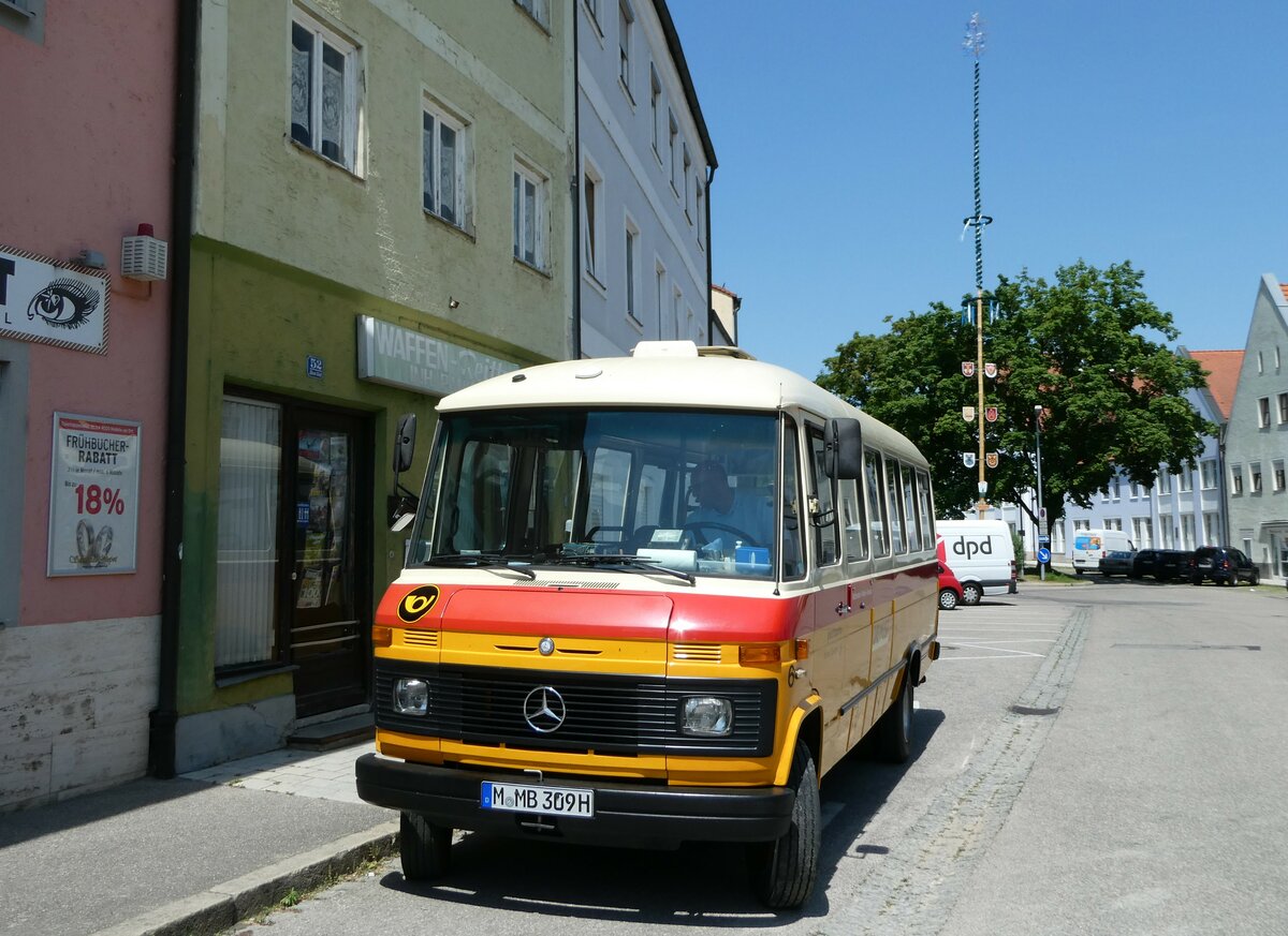 (250'995) - Hahn, M�nchen - Nr. 6/M-MB 309H - Mercedes (ex M�ller, CH-Ennetmoos Nr. 6; ex Portenier, CH-Adelboden Nr. 6/PID 492; ex Geiger, CH-Adelboden Nr. 6) am 4. Juni 2023 in Dingolfing, Industriepark