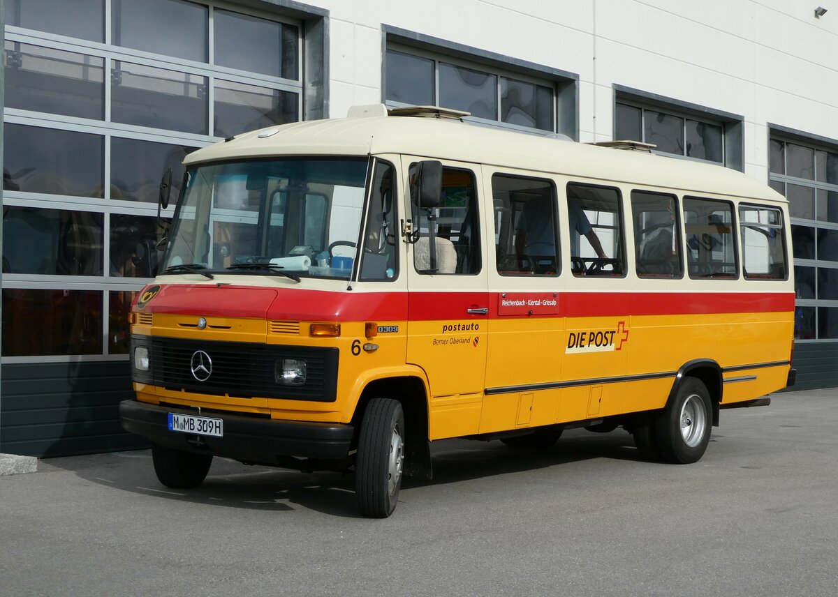 (251'051) - Hahn, M�nchen - Nr. 6/M-MB 309H - Mercedes (ex M�ller, CH-Ennetmoos Nr. 6; ex Portenier, CH-Adelboden Nr. 6/PID 492; ex Geiger, CH-Adelboden Nr. 6) am 4. Juni 2023 in Pilsting, Auw�rter Automobil-Park 
