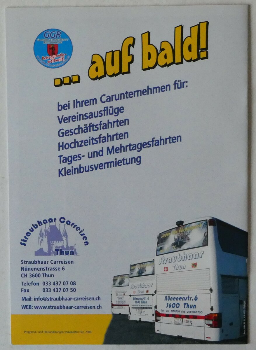 (251'339) - Straubhaar-Willkommen an Bord 2009 am 11. Juni 2023 in Thun (R�ckseite)