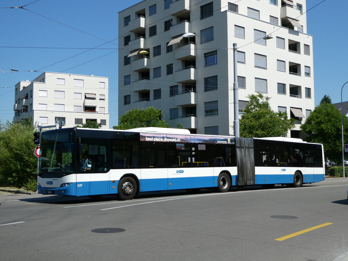 (251'420) - VBZ Z�rich - Nr. 537/ZH 730'537 - Neoplan am 13. Juni 2023 in Z�rich, Seebach
