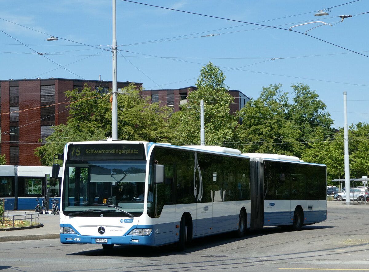 (251'432) - VBZ Z�rich - Nr. 416/ZH 745'416 - Mercedes am 13. Juni 2023 in Z�rich, Seebach