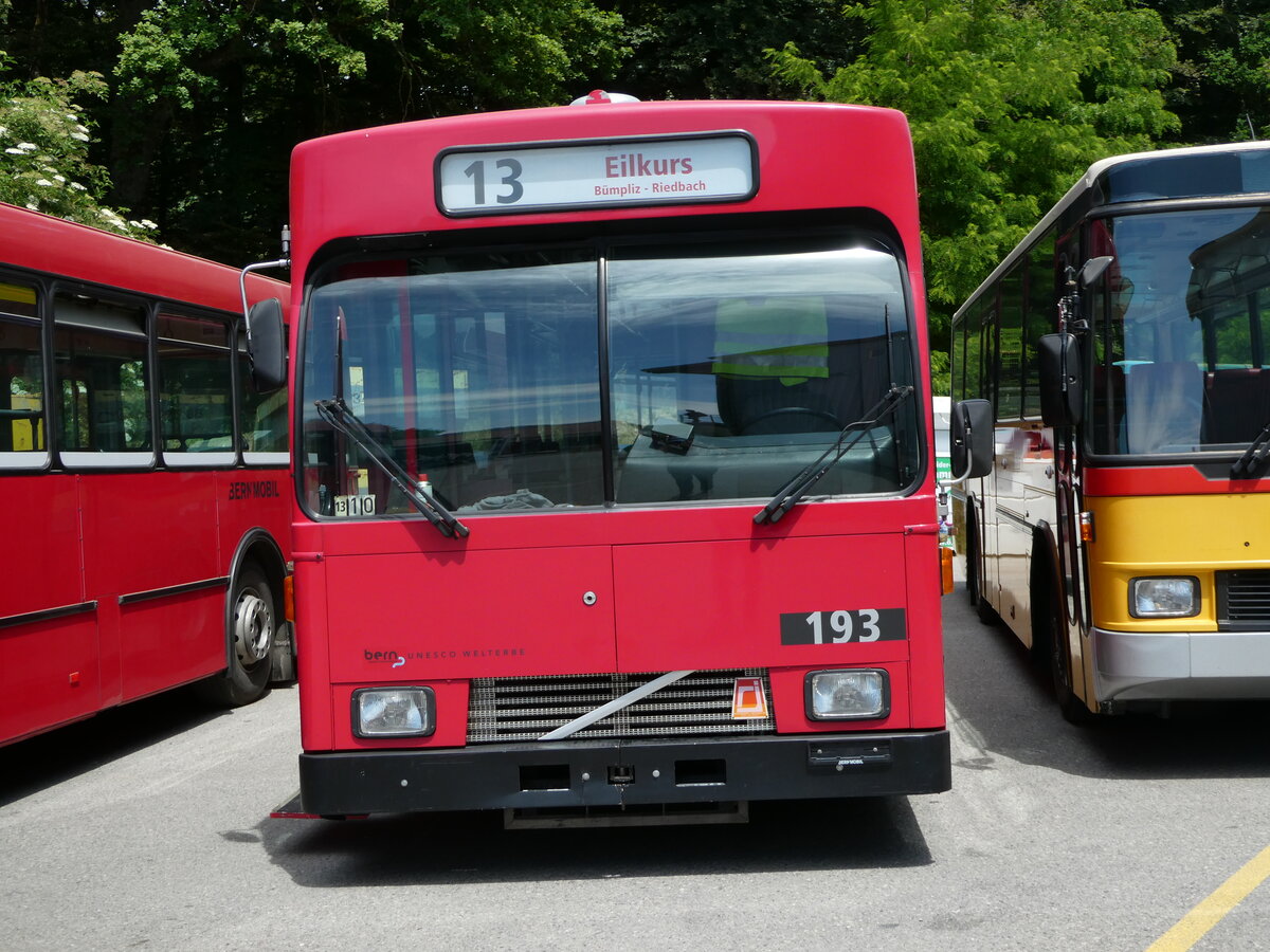 (251'697) - Bernmobil, Bern (SOB) - Nr. 193 - Volvo/Gangloff am 18. Juni 2023 in Burgdorf, �kihof Ziegelgut