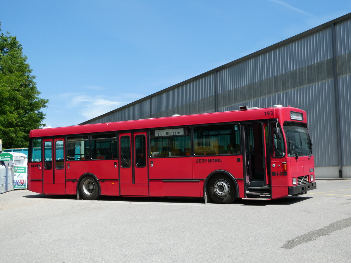 (251'765) - Bernmobil, Bern (SOB) - Nr. 193 - Volvo/Gangloff am 18. Juni 2023 in Burgdorf, �kihof Ziegelgut