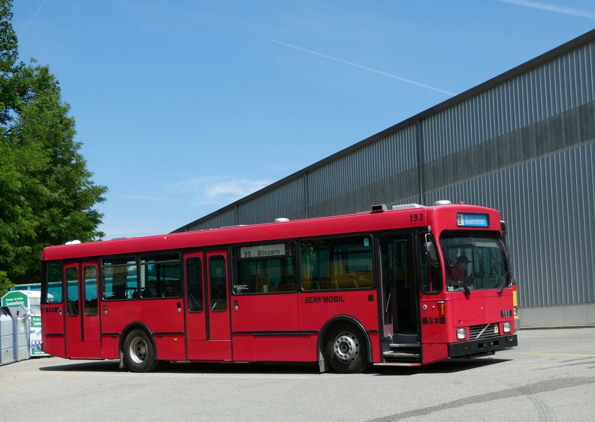 (251'768) - Bernmobil, Bern (SOB) - Nr. 193 - Volvo/Gangloff am 18. Juni 2023 in Burgdorf, �kihof Ziegelgut